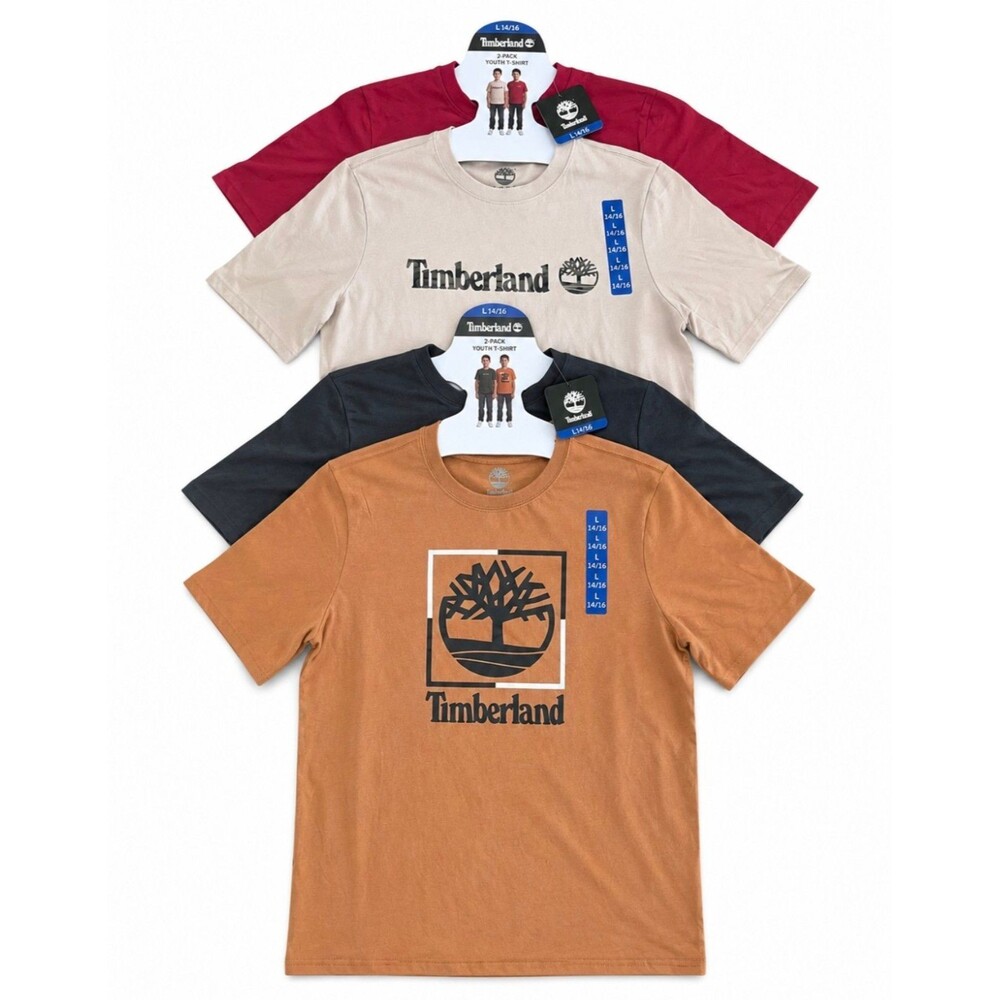 Timberland Youth Boys T-Shirts 4 Pack Size L 14-16 100% Cotton NWT